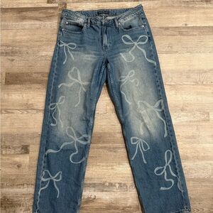 🎀 Aéropostale Low Rise Baggy Bow Jeans 🎀